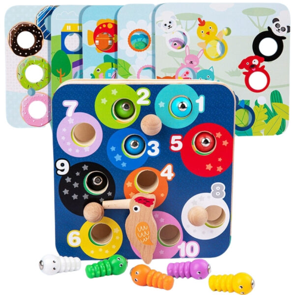 Gra magnetyczna i przebijanka 2w1 Robaczki - Tooky Toy motoryka - 011