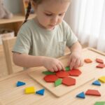 VIGA Drewniana Mozaika Geometryczna Klocki Dienesa Układanka Logiczna Montessori148 el - 003