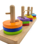 VIGA Drewniane klocki z sorterem kształtów Montessori - 014