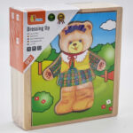 VIGA Drewniana Układanka Logiczna Puzzle Ubierz Misia Dziewczynkę - 006