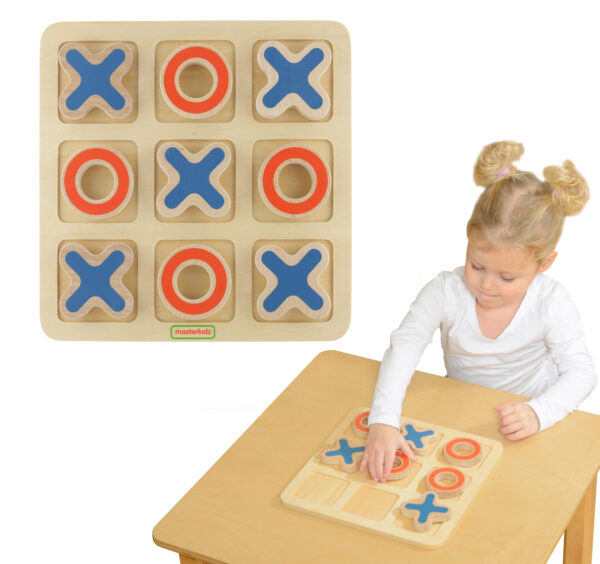 MASTERKIDZ Kółko I Krzyżyk Drewniana Gra Dla Dzieci Logiczna Łamigłówka - 001