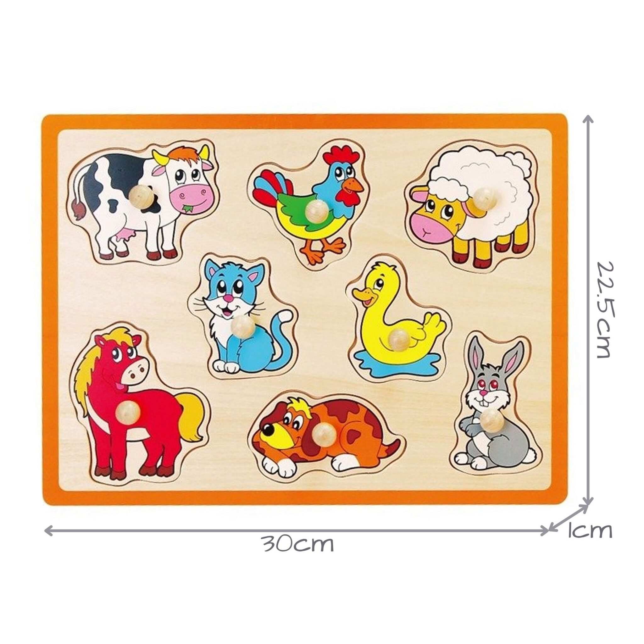 Drewniane puzzle sensoryczne zwierzęta wiejskie układanka klocki - Viga - 004