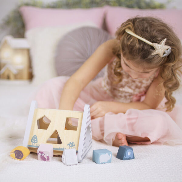 Drewniana Wieża Balansująca PolarB Viga – Sorter Kształtów Montessori - 004