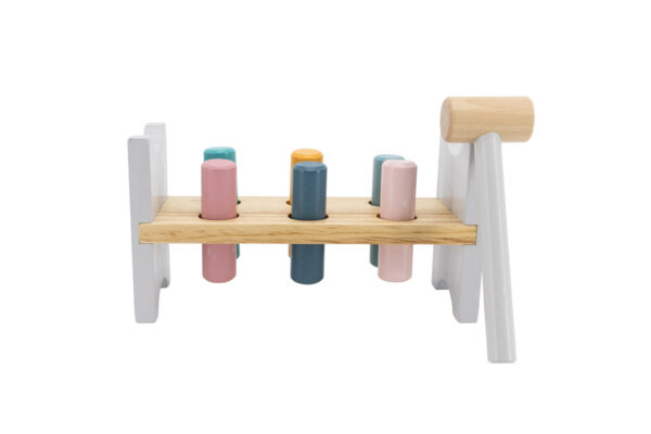 VIGA PolarB Drewniana Ławeczka Przebijanka Wbijanka z Młotkiem - Montessori - 007