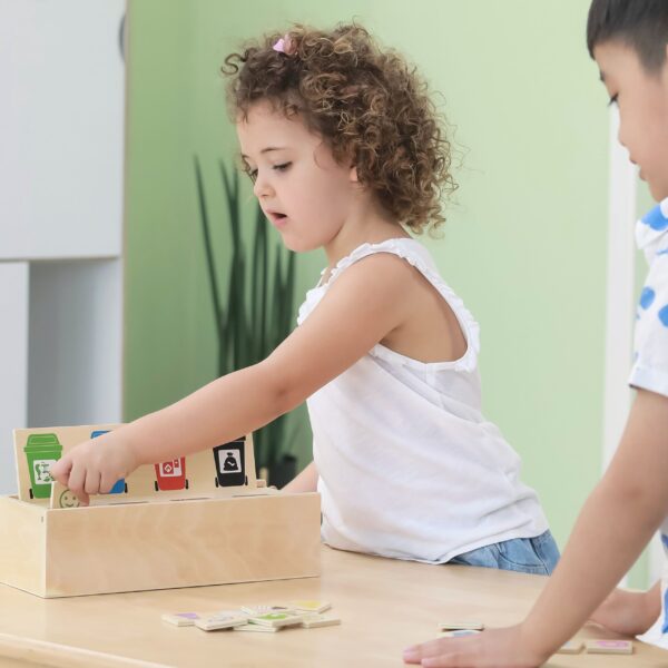 VIGA Układanka Gra edukacyjna drewniana do nauki sortowania śmieci - 004