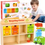 TOOKY TOY Drewniane Centrum Recyklingu Edukacyjny Sorter - 001