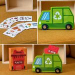 TOOKY TOY Drewniane Centrum Recyklingu Edukacyjny Sorter - 005
