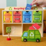 TOOKY TOY Drewniane Centrum Recyklingu Edukacyjny Sorter - 006