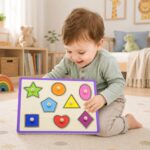 Moje pierwsze puzzle drewniane Viga Toys kształty z pinezką - 002
