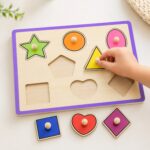 Moje pierwsze puzzle drewniane Viga Toys kształty z pinezką - 003