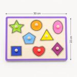 Moje pierwsze puzzle drewniane Viga Toys kształty z pinezką - 004