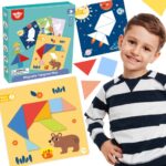 Układanka Magnetyczna Tangram 18 Elementów dla Dzieci 3+ - Tooky Toy - 001