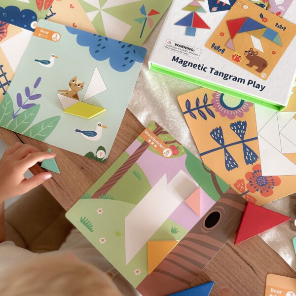 Układanka Magnetyczna Tangram 18 Elementów dla Dzieci 3+ - Tooky Toy - 006