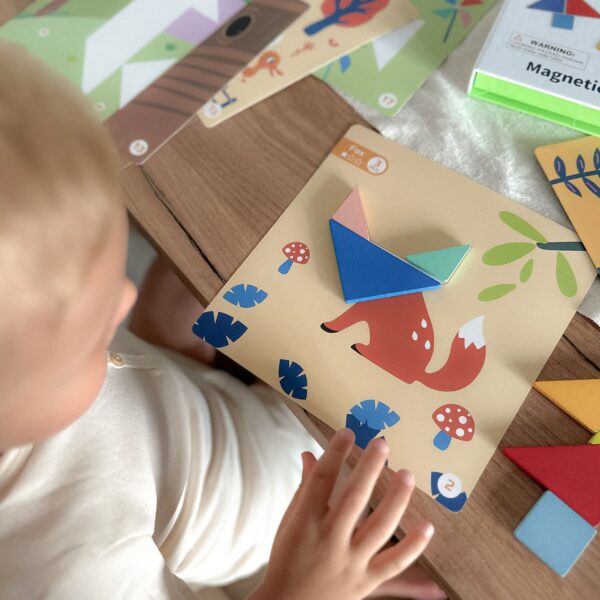 Układanka Magnetyczna Tangram 18 Elementów dla Dzieci 3+ - Tooky Toy - 007