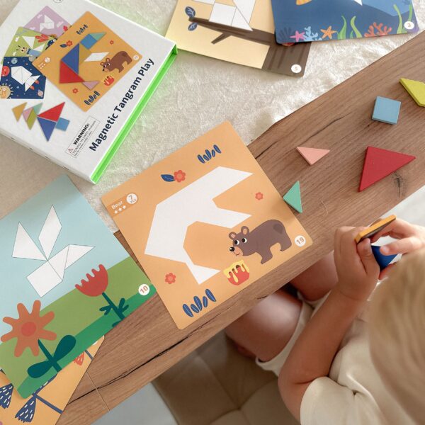 Układanka Magnetyczna Tangram 18 Elementów dla Dzieci 3+ - Tooky Toy - 008