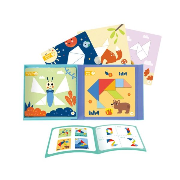 Układanka Magnetyczna Tangram 18 Elementów dla Dzieci 3+ - Tooky Toy - 012
