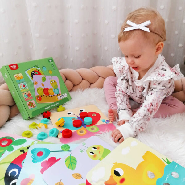 Układanka Drewniana Klocki Zwierzęta Nauka Kształtów Kolorów Tooky Toy - 002