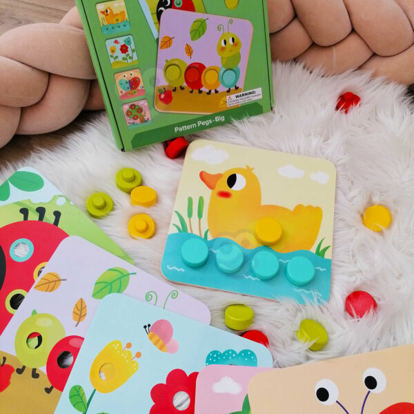 Układanka Drewniana Klocki Zwierzęta Nauka Kształtów Kolorów Tooky Toy - 007