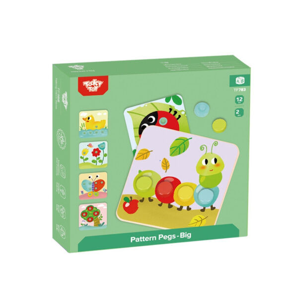 Układanka Drewniana Klocki Zwierzęta Nauka Kształtów Kolorów Tooky Toy - 011