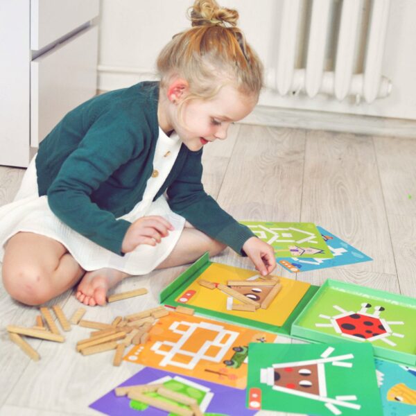 Magnetyczna gra logiczna układanka 3D klocki edukacyjne 49 el. - Tooky Toy - 002