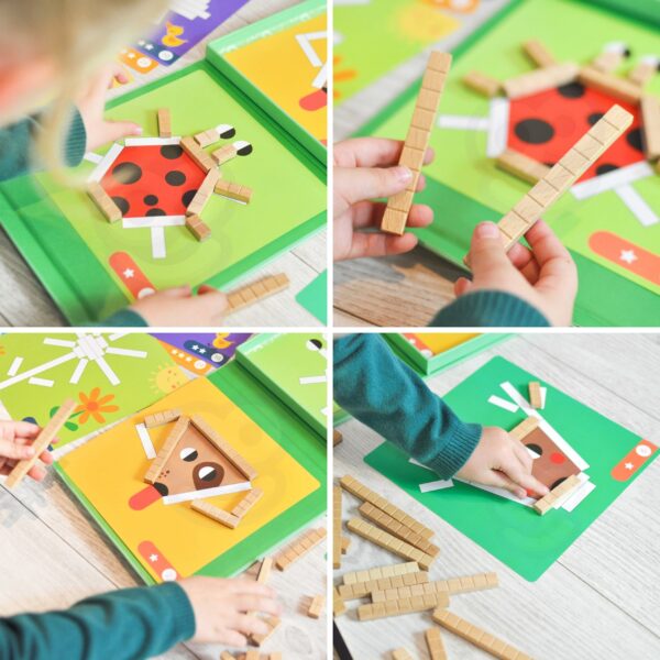 Magnetyczna gra logiczna układanka 3D klocki edukacyjne 49 el. - Tooky Toy - 003