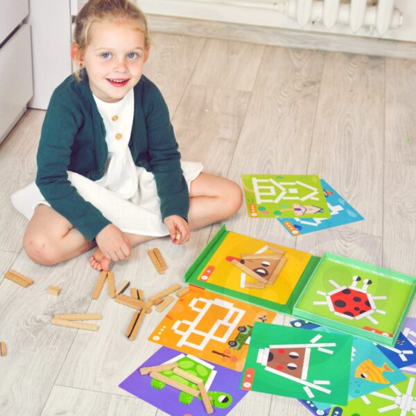 Magnetyczna gra logiczna układanka 3D klocki edukacyjne 49 el. - Tooky Toy - 006