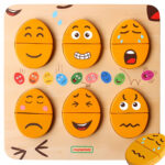 Tablica do nauki emocji drewniane jajka jaki humor Montessori - Masterkidz - 001