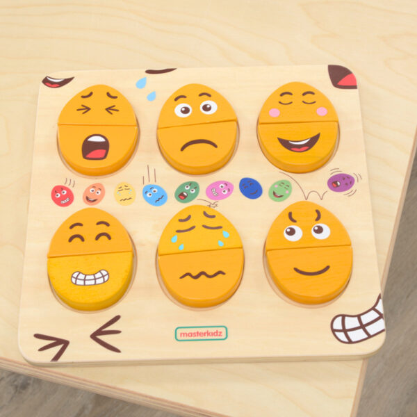 Tablica do nauki emocji drewniane jajka jaki humor Montessori - Masterkidz - 003