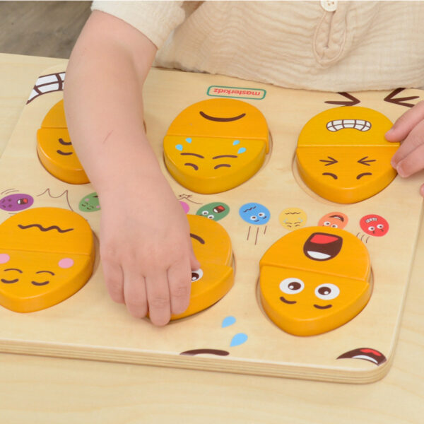 Tablica do nauki emocji drewniane jajka jaki humor Montessori - Masterkidz - 005