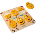 Tablica do nauki emocji drewniane jajka jaki humor Montessori - Masterkidz - 006