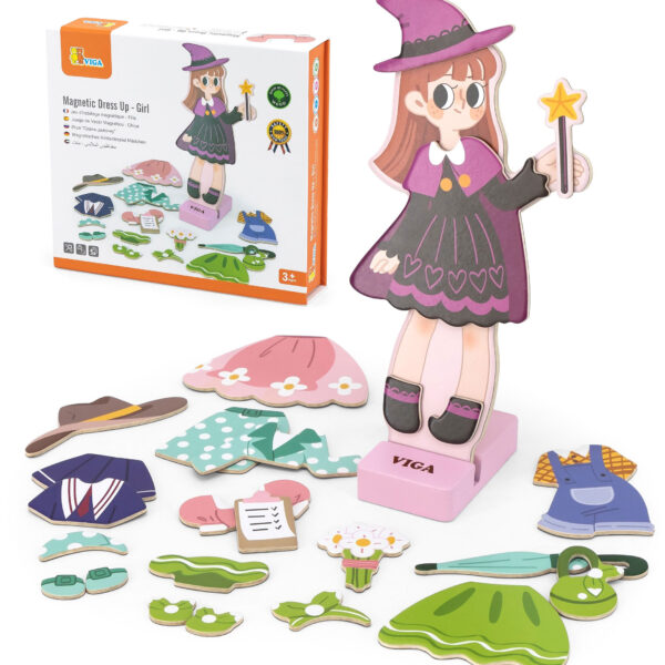 Magnetyczna Ubieranka dla Dzieci Drewniane Puzzle Kreatywne Viga - 008