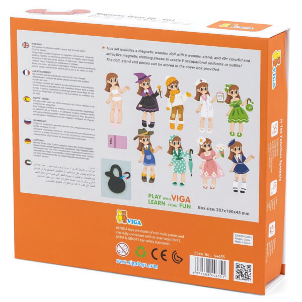 Magnetyczna Ubieranka dla Dzieci Drewniane Puzzle Kreatywne Viga - 010