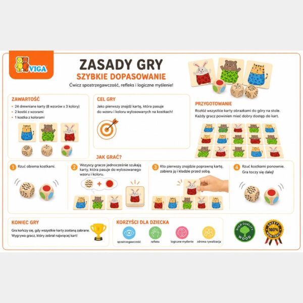 Gra edukacyjna refleks i kolory Szybkie Dopasowanie - Viga - 007