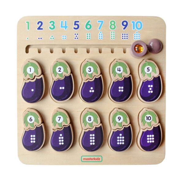 MASTERKIDZ Tablica Edukacyjna Bakłażan Nauka Liczb Montessori - 002