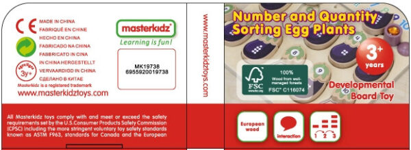 MASTERKIDZ Tablica Edukacyjna Bakłażan Nauka Liczb Montessori - 005
