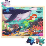 VIGA Drewniane Puzzle Układanka 24 el. Sekrety Morza - 002