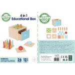 WOOPIE GREEN Drewniana Szuflada Edukacyjna 4w1 Sorter Montessori Gra w Marchewki FSC - 014