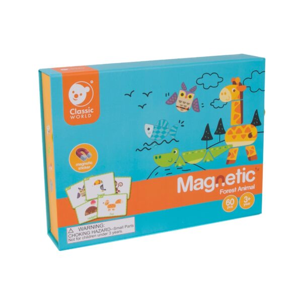 Układanka magnetyczna zwierzęta leśne 60 elementów 3+ - Classic World - 012