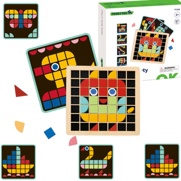 export Układanka Geometryczna Montessori Mozaika Kolory Tooky Toy