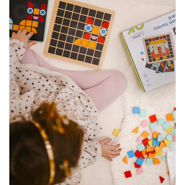 Układanka Geometryczna Montessori Mozaika Kolory Tooky Toy - 002