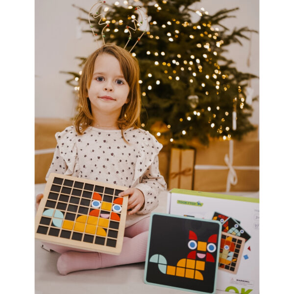 Układanka Geometryczna Montessori Mozaika Kolory Tooky Toy - 003