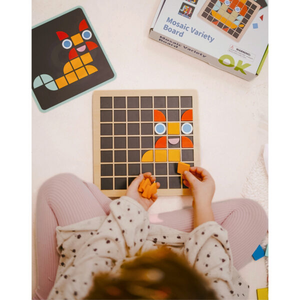 Układanka Geometryczna Montessori Mozaika Kolory Tooky Toy - 006