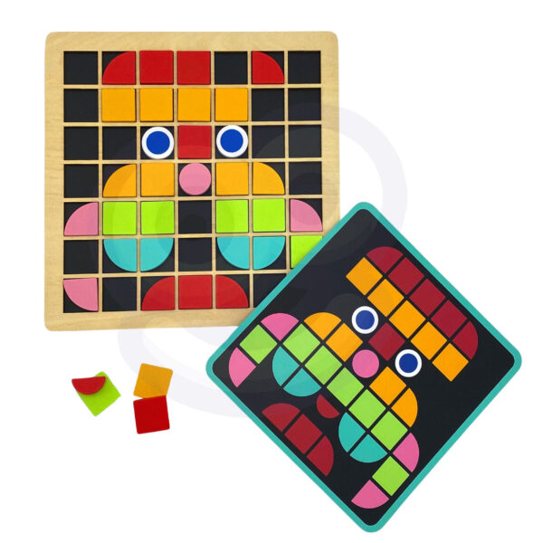 Układanka Geometryczna Montessori Mozaika Kolory Tooky Toy - 008