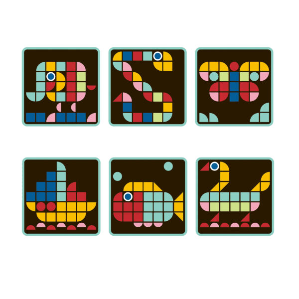 Układanka Geometryczna Montessori Mozaika Kolory Tooky Toy - 012