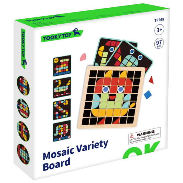 Układanka Geometryczna Montessori Mozaika Kolory Tooky Toy - 015