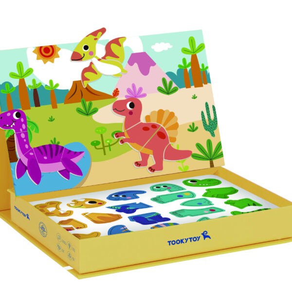 Dinozaury Puzzle Magnetyczne w Pudełku Kreatywny Zestaw Tooky Toy