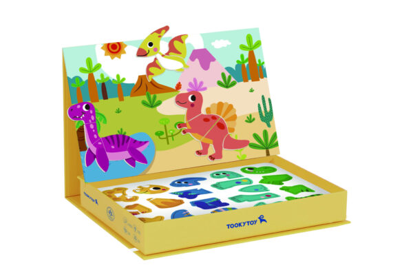 Dinozaury Puzzle Magnetyczne w Pudełku Kreatywny Zestaw Tooky Toy - 001