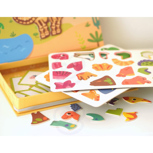 Dinozaury Puzzle Magnetyczne w Pudełku Kreatywny Zestaw Tooky Toy - 006