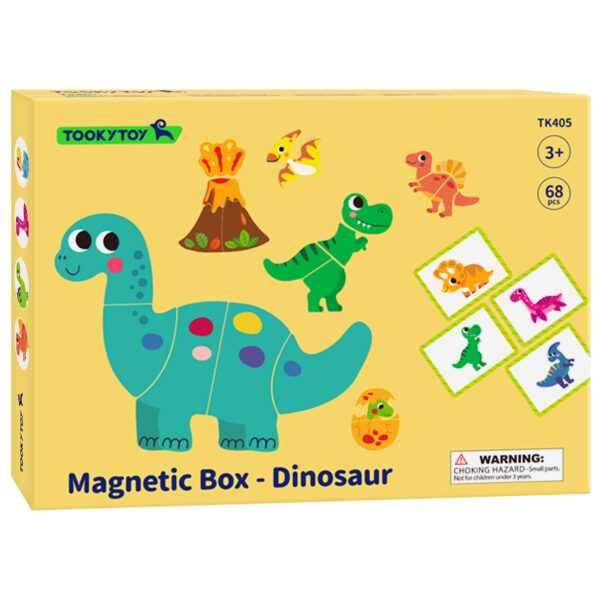 Dinozaury Puzzle Magnetyczne w Pudełku Kreatywny Zestaw Tooky Toy - 010