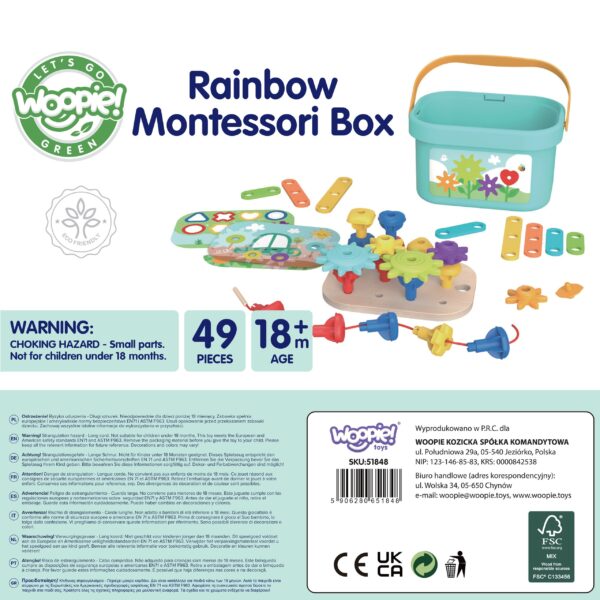 WOOPIE GREEN Konstrukcyjny BOX Motoryczny Montessori 12w1 FSC - 016